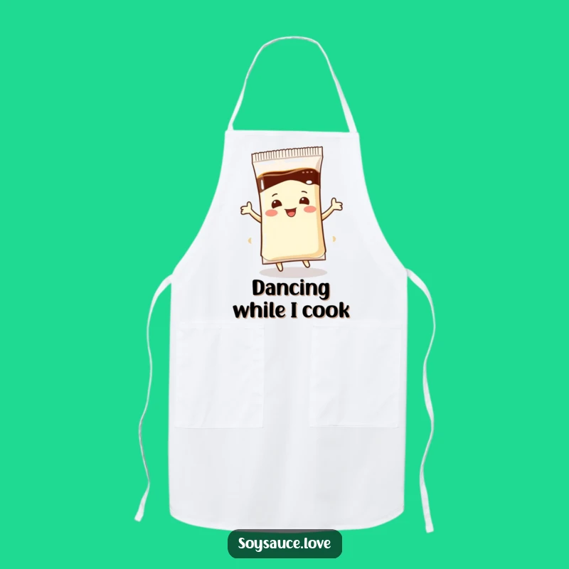 Funny Kitchen Apron - Dancing Soy Sauce Packet Chef's Accessory Gift