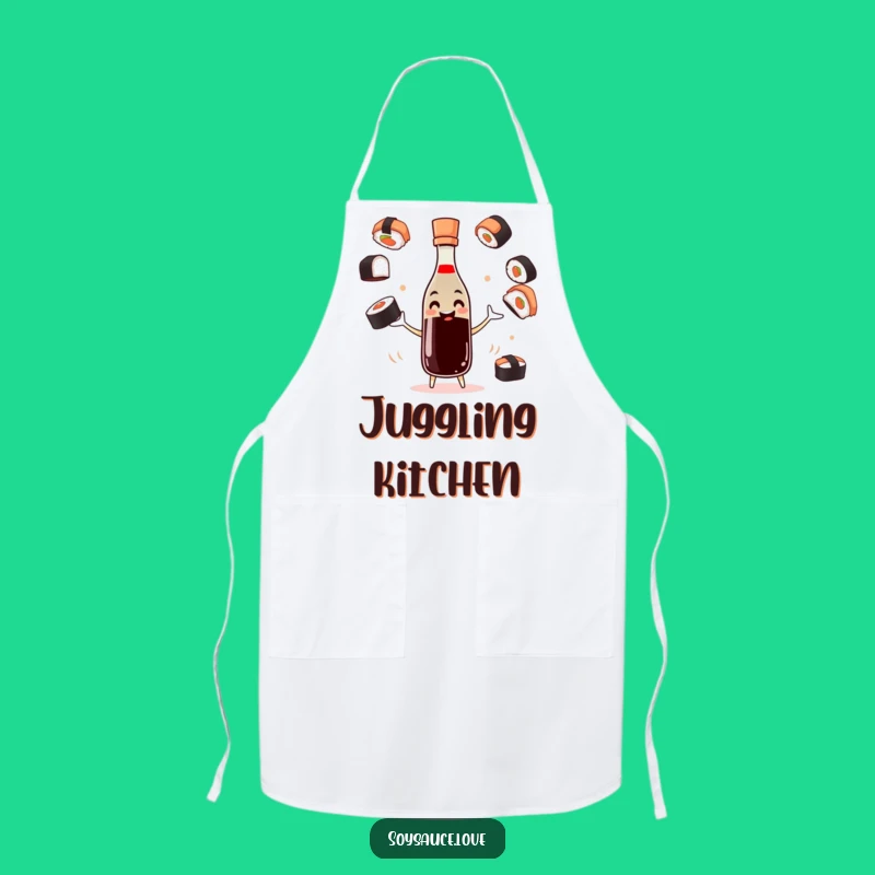 Funny Juggling Soy Sauce Apron - Chef's Skill, Humorous Foodie Gift