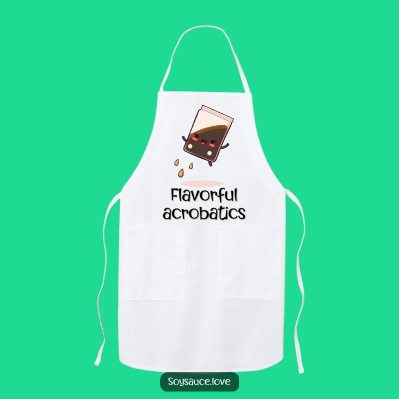 Funny Kawaii Soy Sauce Cartwheel Apron, Cook and Laugh in Style