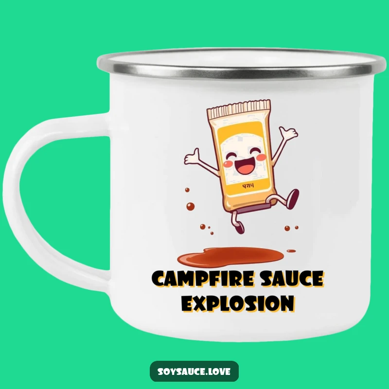 Funny Soy Sauce Packet Cartwheel Camping Mug - Splatter Cup, Gift