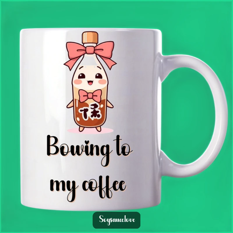 Funny Bowing Soy Sauce Bottle Mug: A Polite & Hilarious Gift!