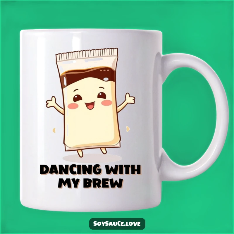 Funny Dancing Soy Sauce Packet Mug - Happy Sushi Condiment Gift