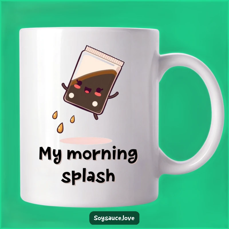 Funny Kawaii Soy Sauce Cartwheel Mug, Perfect Humorous Gift for Sauce Lovers