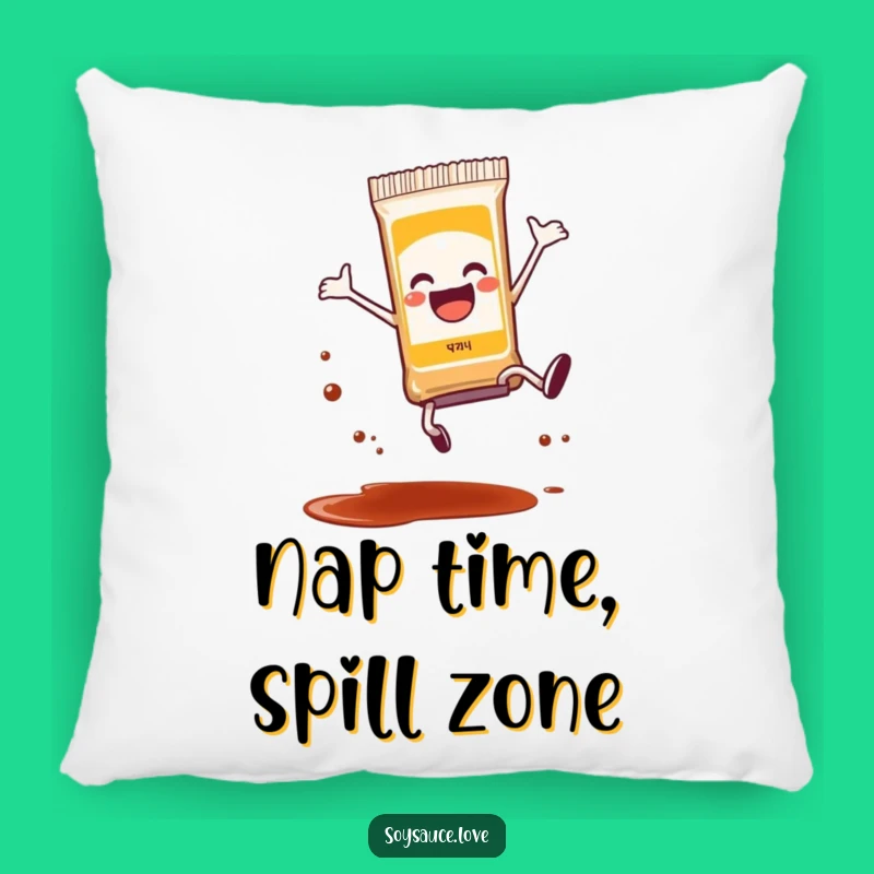 Cute Funny Soy Sauce Packet Cartwheel Pillow - Splatter Cushion, Gift