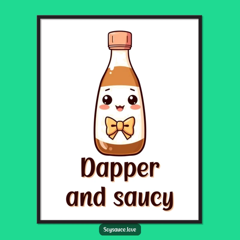 Funny Kawaii Soy Sauce Digital Art - Instant Bow Download Gift