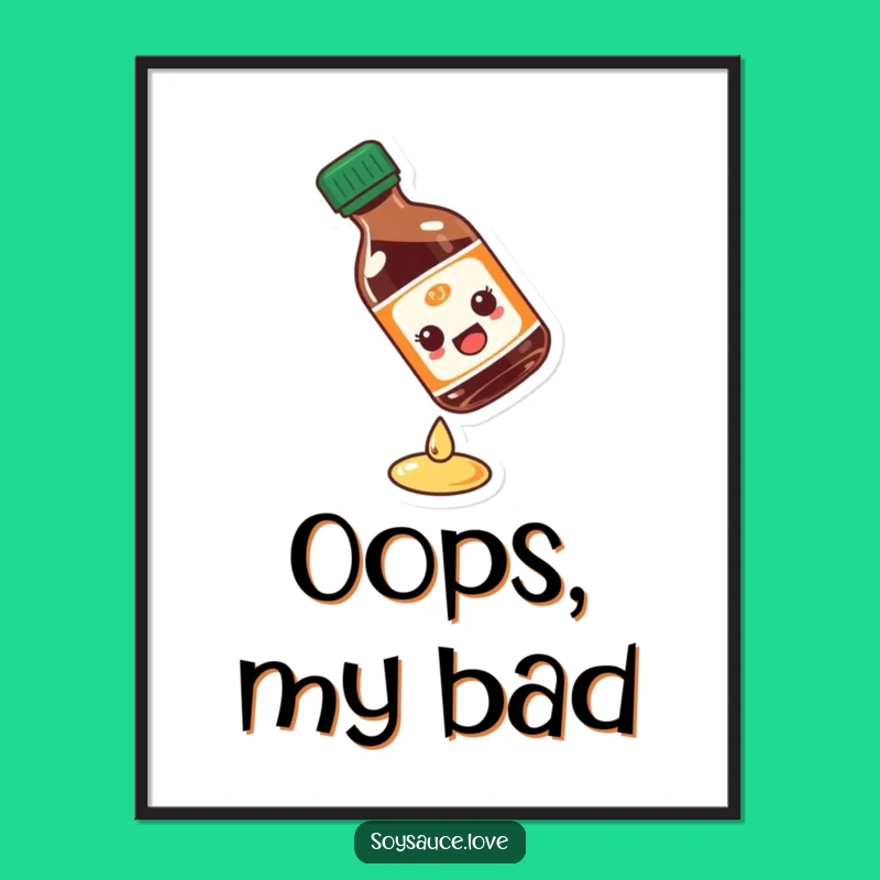 Funny Slipping Soy Sauce Bottle Digital Art - Comical Instant Gift