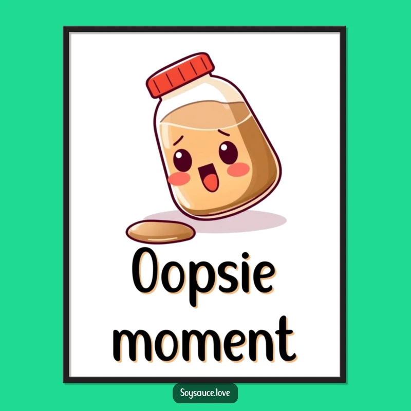 Funny Kawaii Soy Sauce Digital Art, Instant Surprise Decor, Downloadable Funny Gift