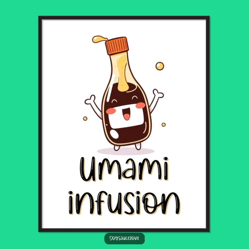 Funny Kawaii Soy Sauce Bottle Digital Art: Instant Joy with a Splash of Cuteness!