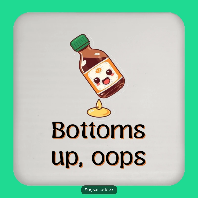 Funny Slipping Soy Sauce Bottle Coaster - Comical Drink Protection Gift
