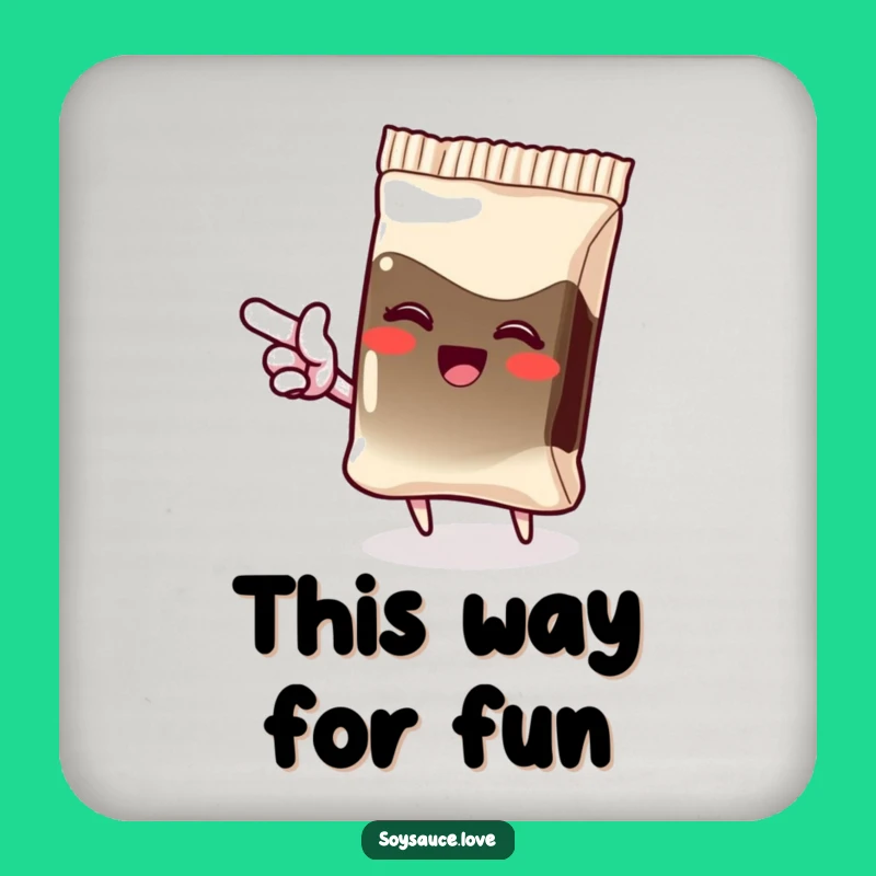 Funny Giggling Soy Sauce Coaster, Protect Surfaces with Cheerful Flair