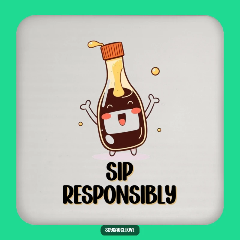 Funny Kawaii Soy Sauce Bottle Coasters: Protect Surfaces with a Splash of Charm!