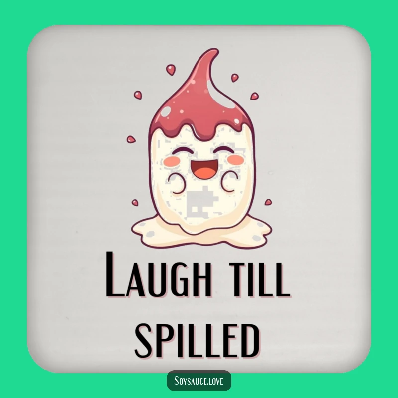 Funny Kawaii Soy Sauce Splat Coaster: Protect with Laughter!