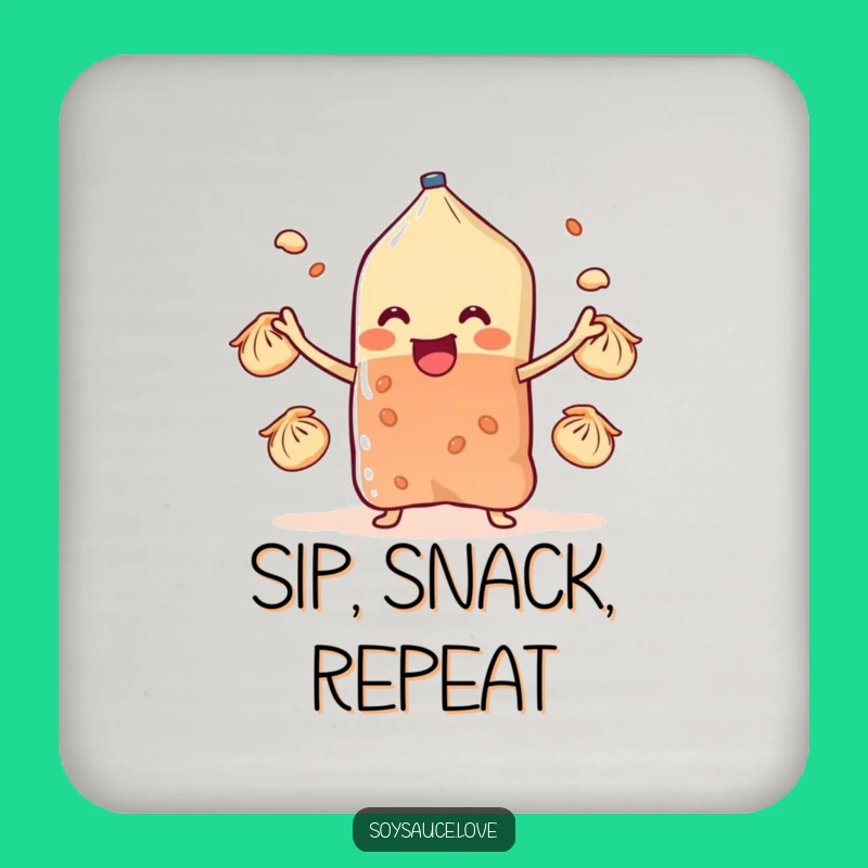 Funny Dumpling Juggling Sachet Coaster: Protect Surfaces with Humor!
