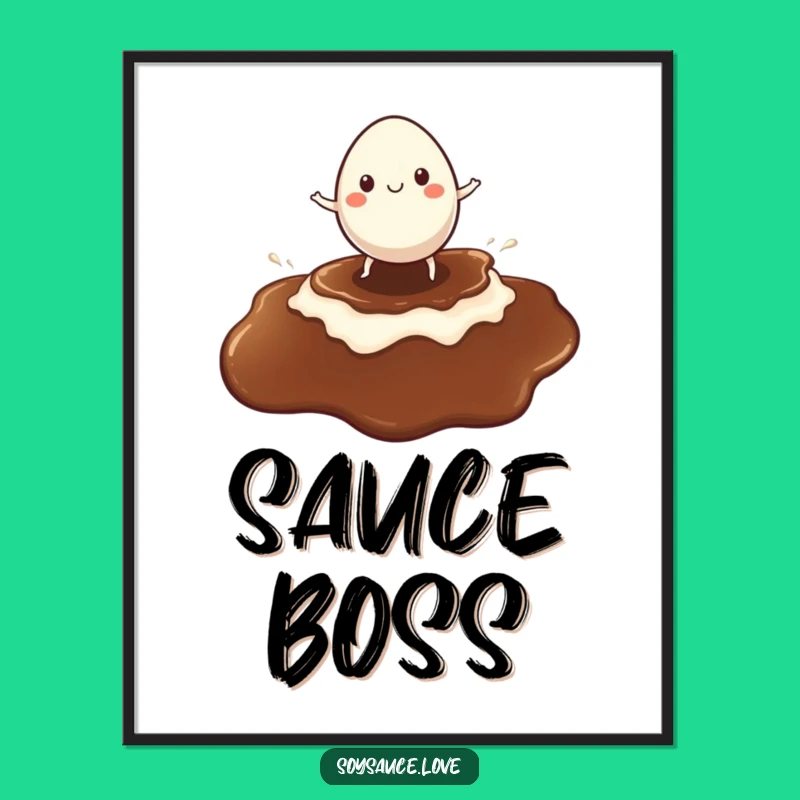Funny Egg Surf Poster - Cheerful Surfer Art, Soy Sauce Wave Decor, Wonderful Funny Gift