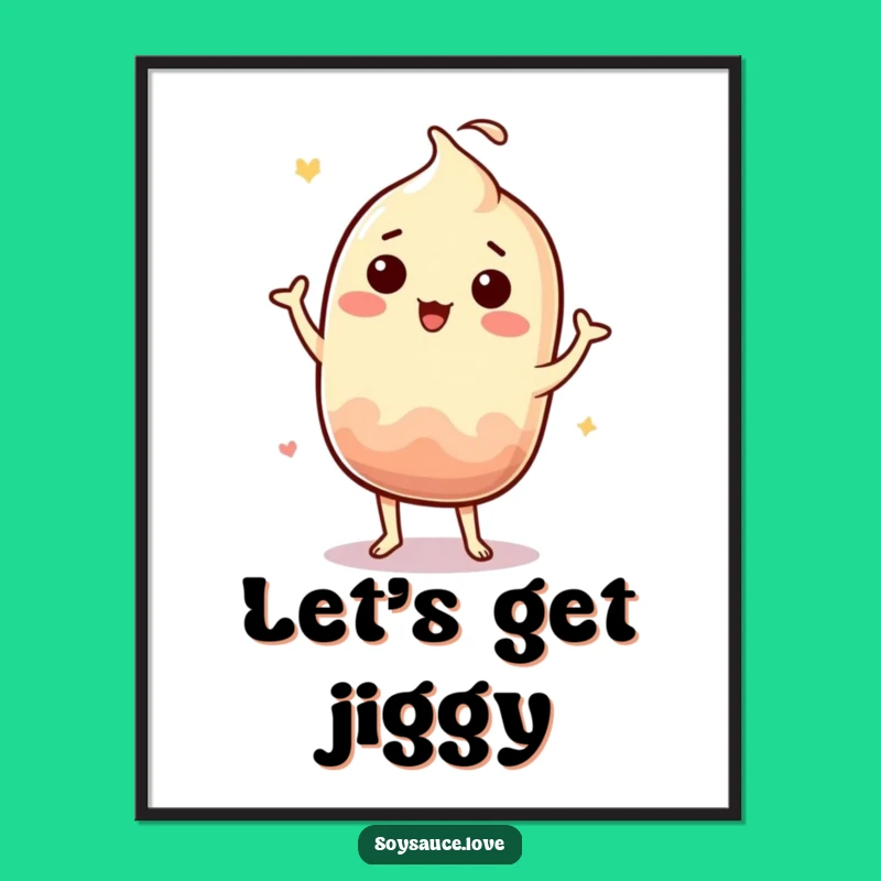 Funny Kawaii Soy Sauce Art Print - Silly Jig Wall Decor Gift