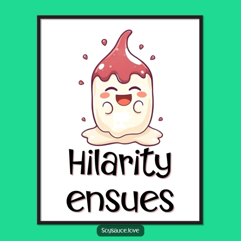 Funny Kawaii Soy Sauce Splat Poster: Bring on the Laughs!