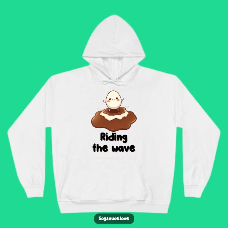 Funny Egg Surf Hoodie - Cozy Cheerful Surfer, Soy Sauce Comfort, Ideal Funny Gift