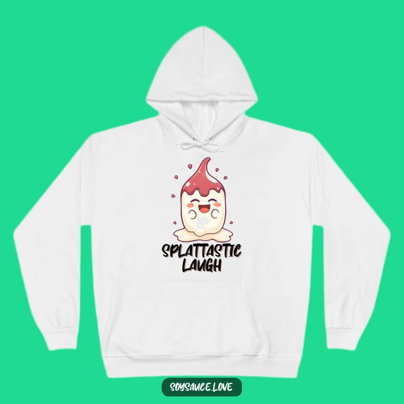 Funny Kawaii Soy Sauce Splat Hoodie: Cozy Laughter Awaits!