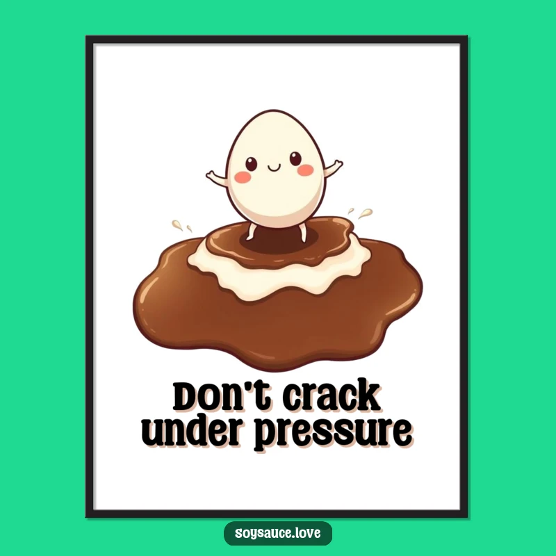 Funny Free Printable Wall Art: Egg Surfing Soy Sauce, Quirky Downloadable Decor