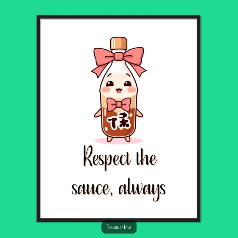 Funny Free Printable Wall Art: Bowing Soy Sauce - Downloadable Decor