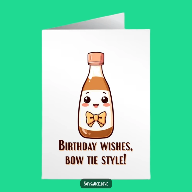 Free Printable Birthday Card: Bow Tie Soy Sauce - Funny Downloadable Gift!