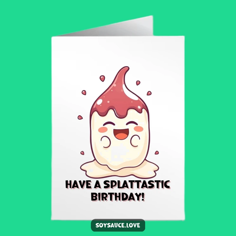Free Printable Birthday Card: Laughing Soy Sauce Splat, Funny Downloadable Gift