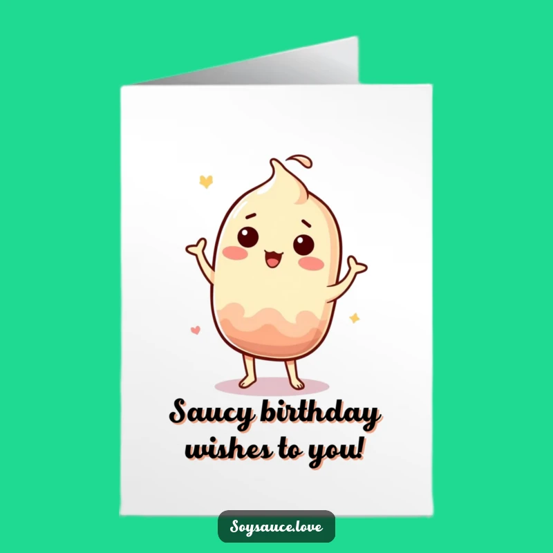 Free Printable Birthday Card: Dancing Soy Sauce - Funny Downloadable Gift!