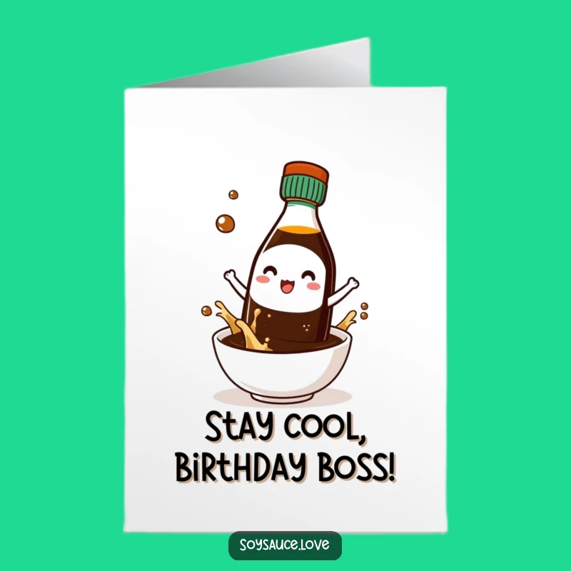 Free Printable Birthday Card: Cool Kawaii Soy Sauce Funny Downloadable Gift
