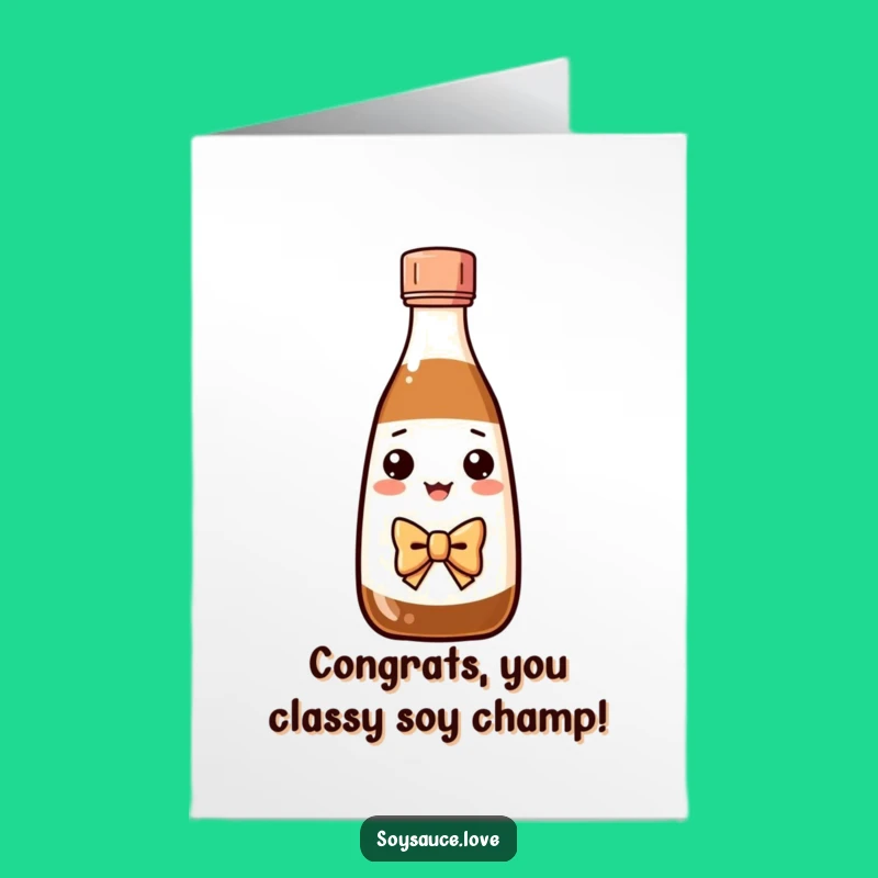 Free Printable Congrats Card: Bow Tie Soy Sauce - Funny Downloadable Gift!