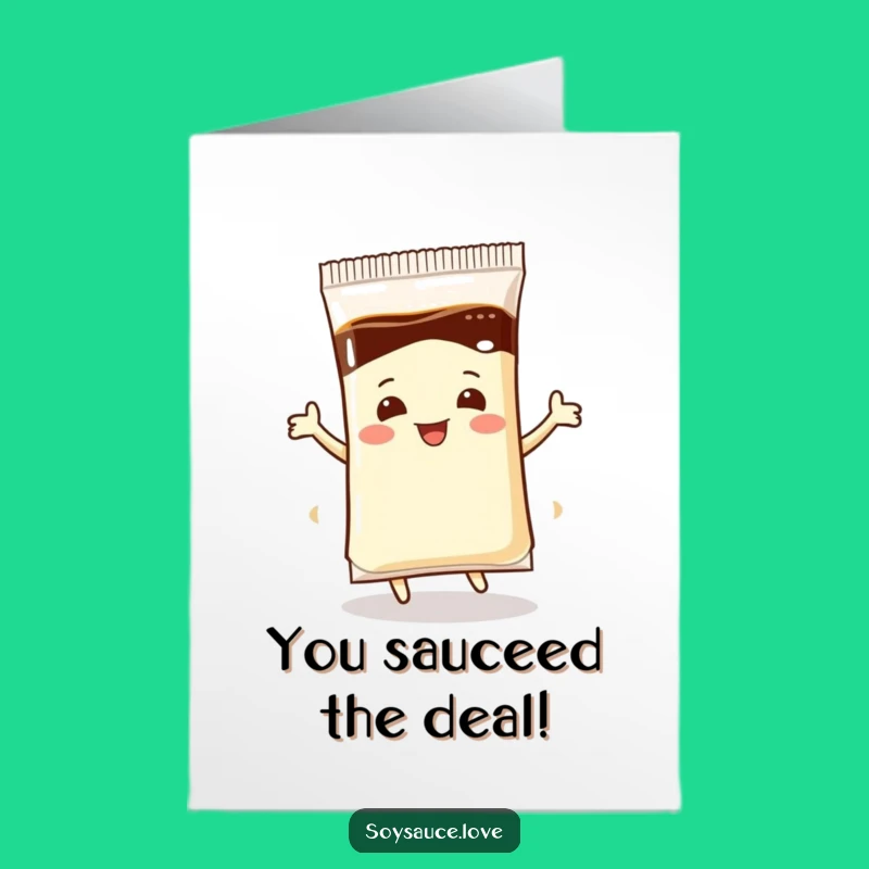 Free Printable Congrats Card: Soy Sauce Packet Celebrates Your Success!