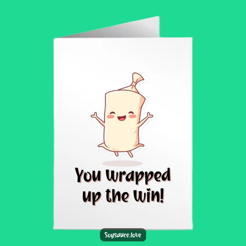 Free Printable Congrats Card: Happy Wonton Twirl, Funny Downloadable Celebration
