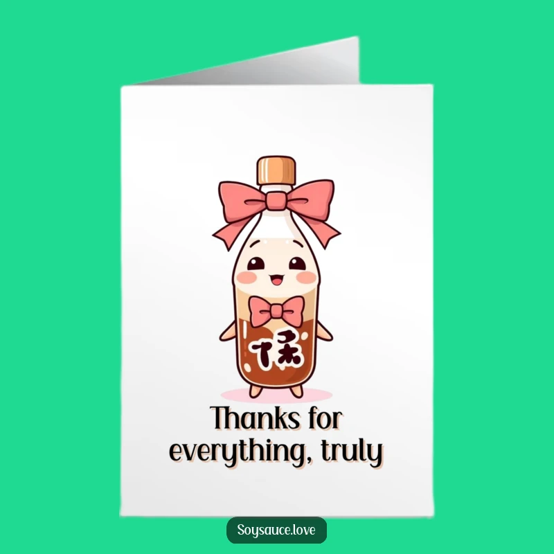 Free Printable Thank You Card: Bowing Soy Sauce Gratitude - Digital Gift
