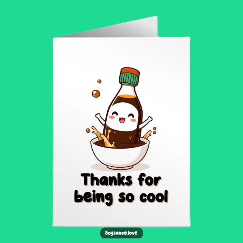 Free Printable Thank You Card: Cool Kawaii Soy Sauce Funny Downloadable