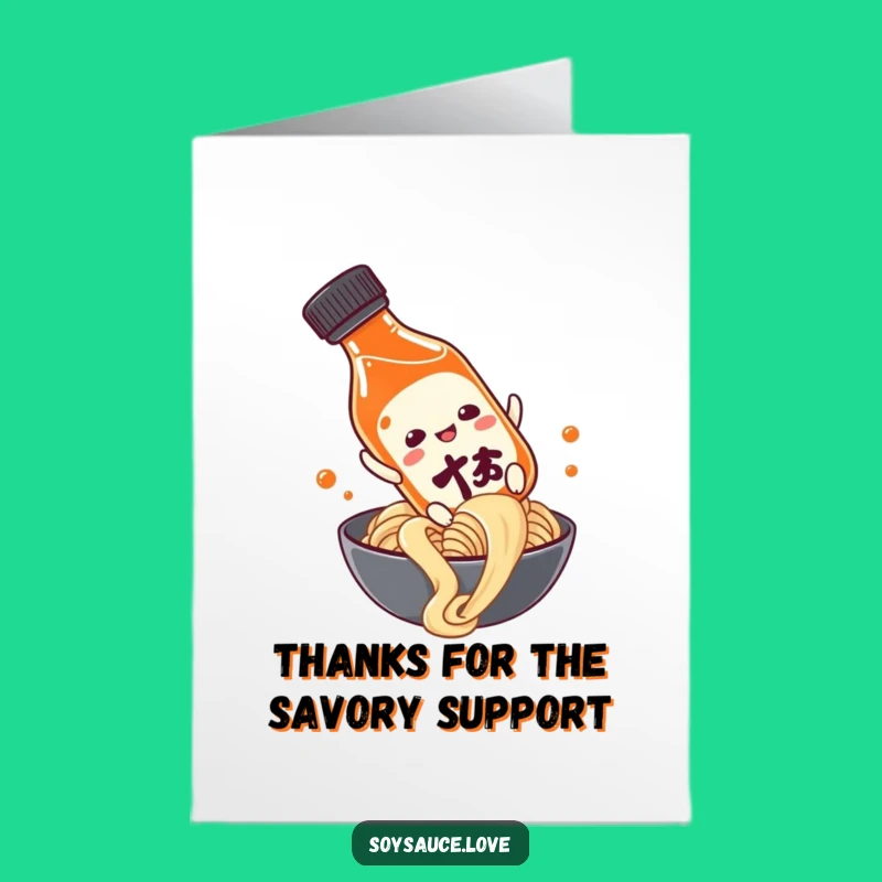 Free Printable Thank You Card: Soy Sauce Noodle Slide Gratitude - Digital Gift