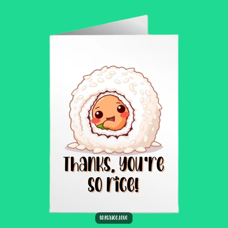 Hilarious Thank You Card Free Printable: Sushi Roll Thanks, Funny Downloadable Gift