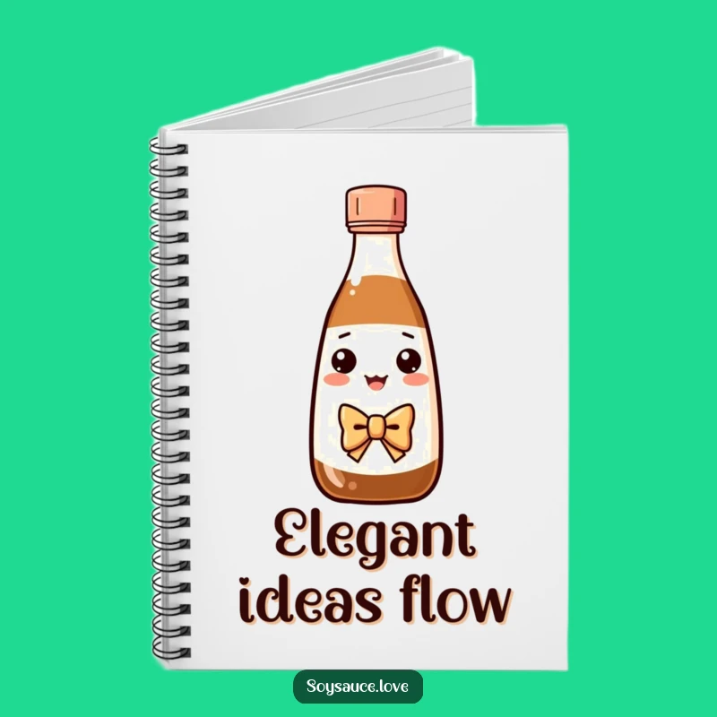 Funny Kawaii Soy Sauce Notebook - Bow Tie Journal Gift