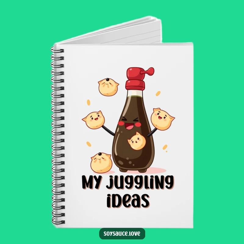 Funny Journal - Juggling Soy Sauce Bottle Notebook for Notes Gift