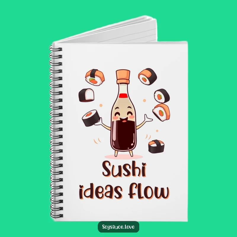 Funny Juggling Soy Sauce Notebook - Culinary Journal, Perfect Foodie Gift