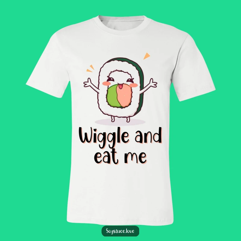 Funny Kawaii Sushi Roll Dance T-Shirt - Winking Sushi Tee, Gift Idea