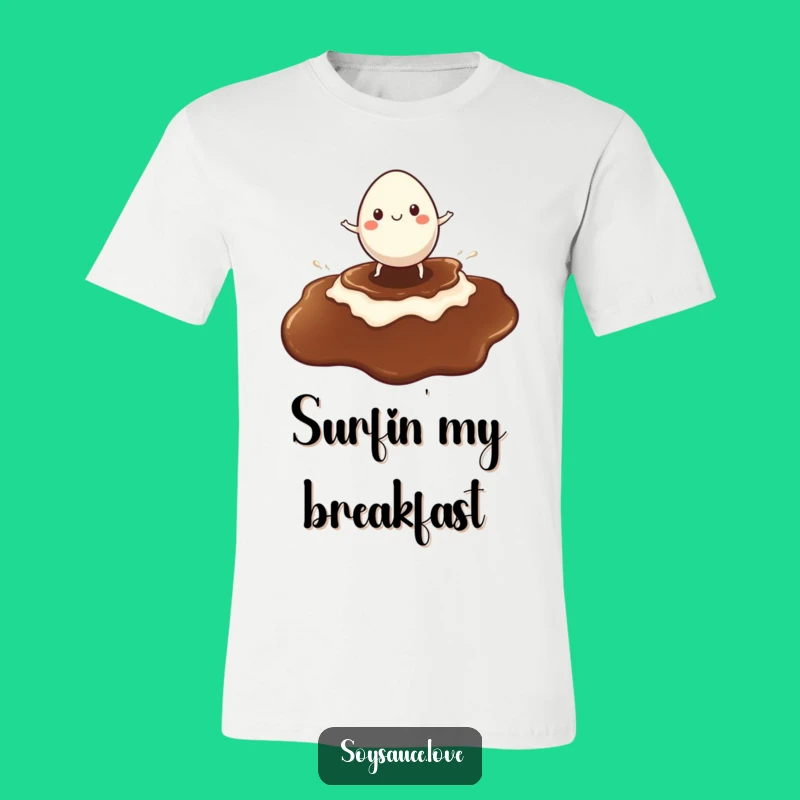 Funny Egg Surf T-Shirt - Cheerful Surfer, Soy Sauce Style, Ideal Funny Gift