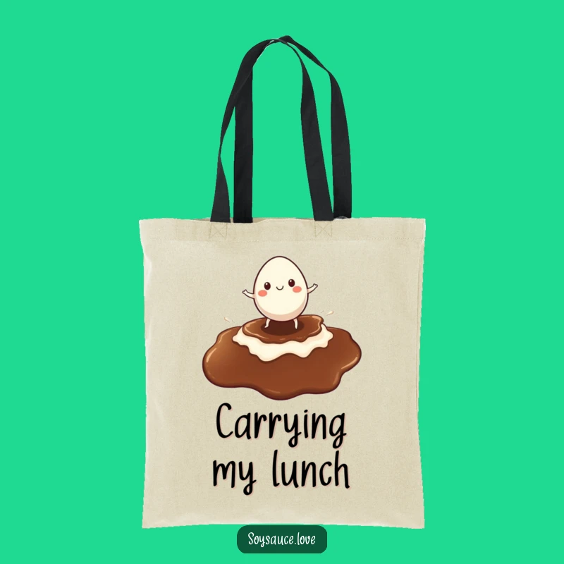 Funny Egg Surf Tote Bag - Durable Cheerful Surfer, Soy Sauce Design, Great Funny Gift