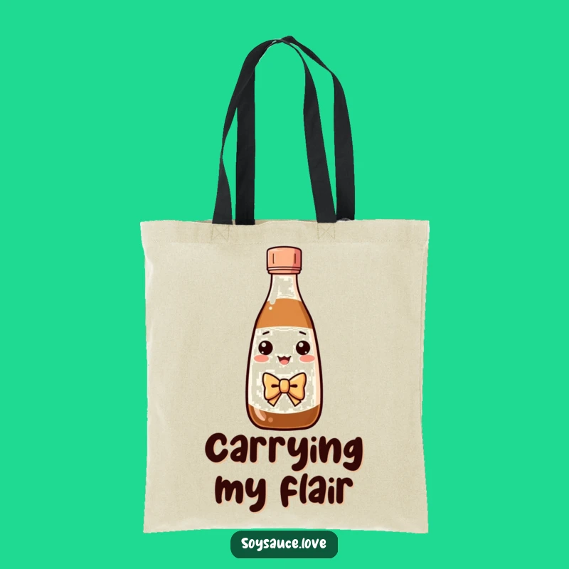 Funny Kawaii Soy Sauce Tote Bag - Bow Tie Shopping Gift