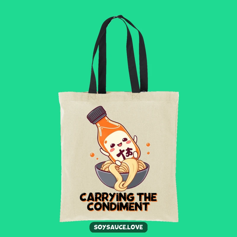 Funny Soy Sauce Noodle Slide Tote Bag: Carry Your Humor in Style!
